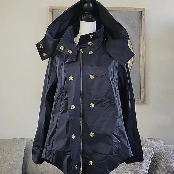 Ciao Milano 1969 Savina Water Resistant Zip Up Hooded  Size Large Rain Jacket - Picture 11 of 17